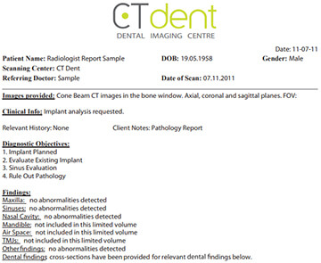 Radiology Pathology Reports Dental Ct Scanning Services Uk